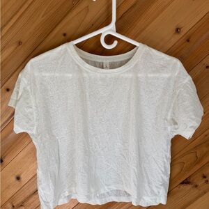 Women's White Short Sleeve Sweat Wicking Lululemon Top